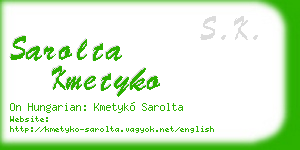 sarolta kmetyko business card