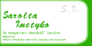 sarolta kmetyko business card